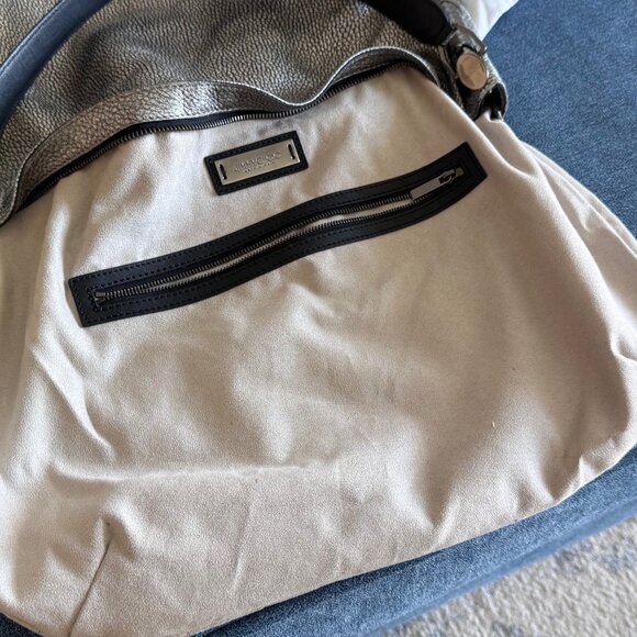 Beautiful AUTHENTIC Jimmy Choo Metallic Silver Pebbled Leather Bag - LIKE NEW! - Picture 6 of 14